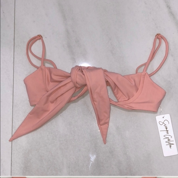 🌸 GOLDEN- Super Sexy BIKINI TOP Tie Front - Picture 6 of 9